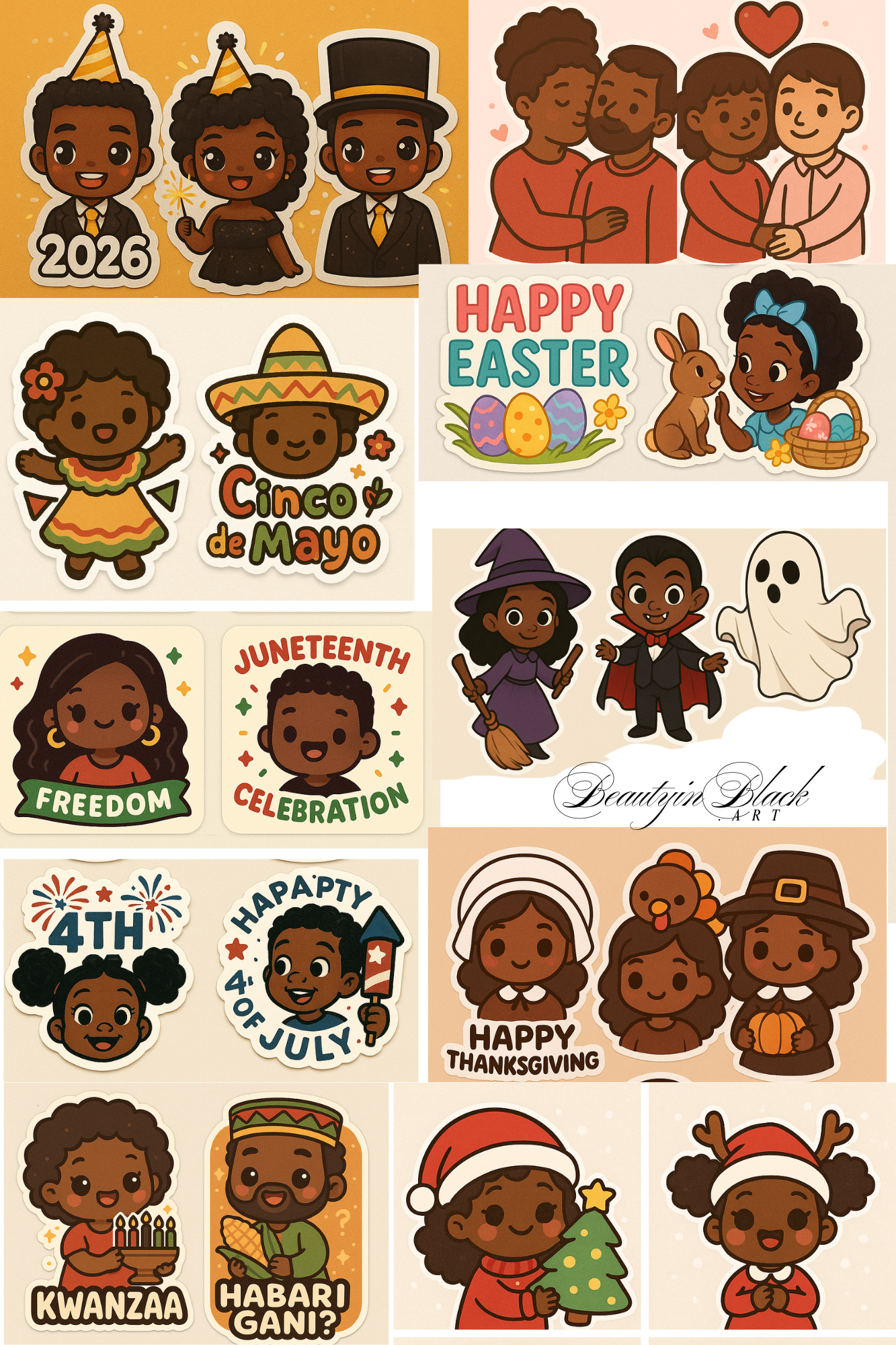 🎀 Kawaii & Whimsical Holiday Sticker Bundle —23 Adorable Digital Stickers! 🎀